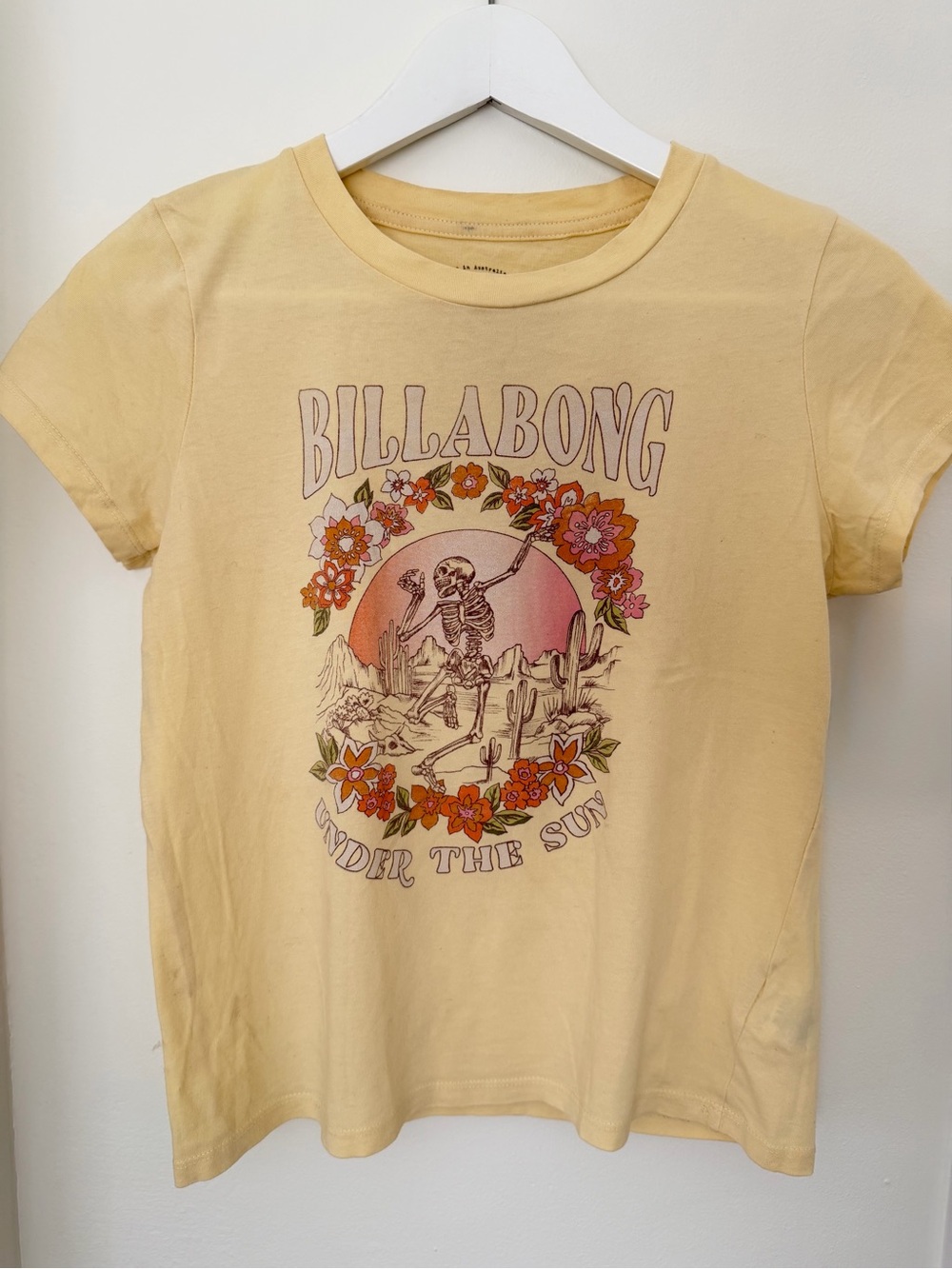 Billabong Yellow Graphic 'Under The Sun' Tee with Desert Skeleton Art